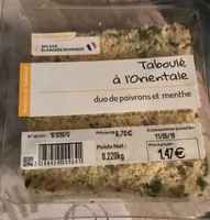Taboulé à l'orientale duo de poivrons et menthe