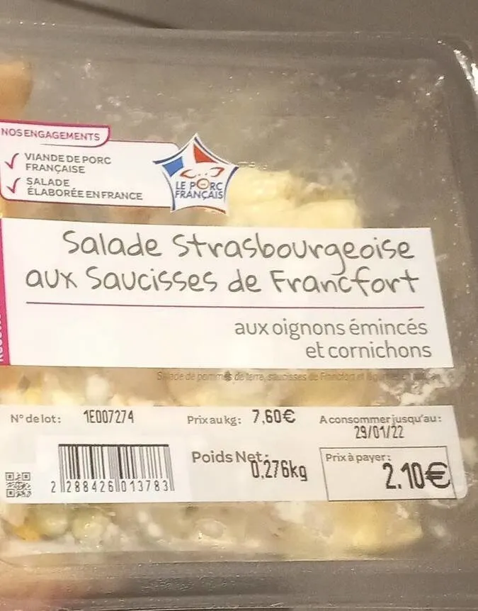 Salade strasbourgeoise saucisses Francfort