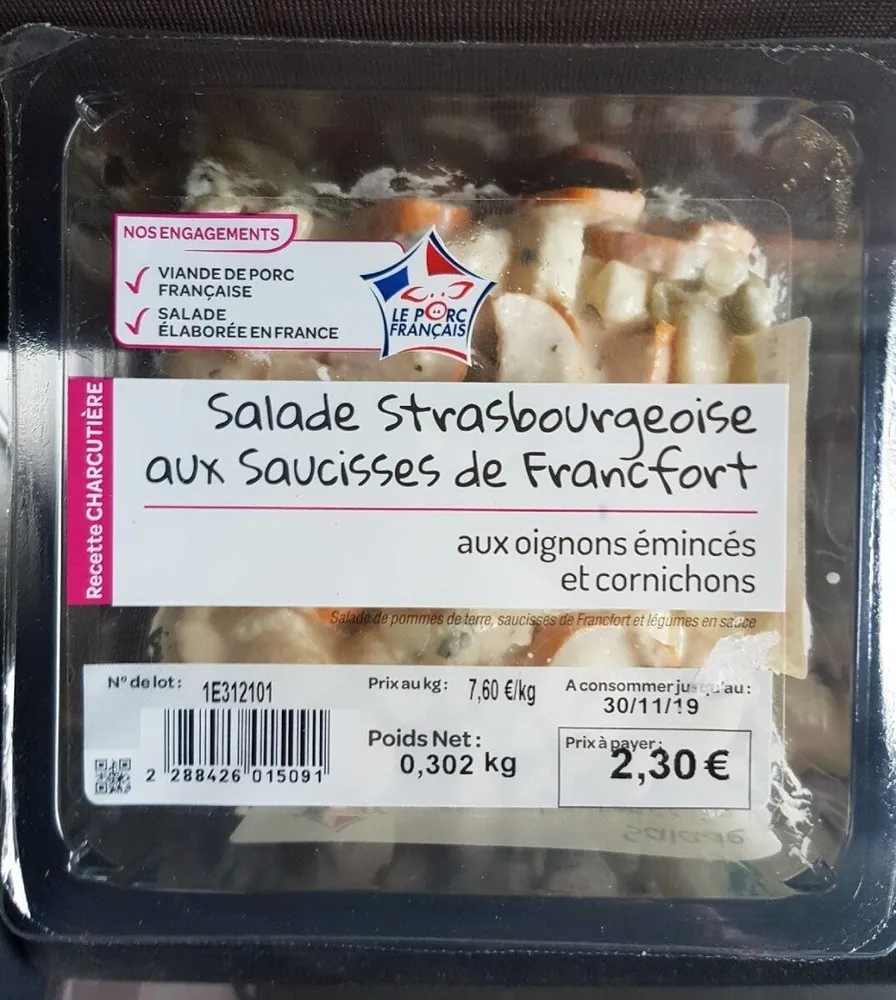Salade Strasbourgeoise aux saucisses de Francfort