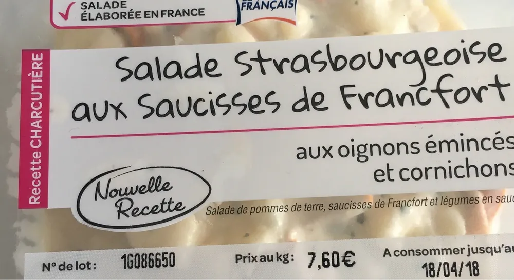 Salade strasbourgeoise aux saucisses de Francfort