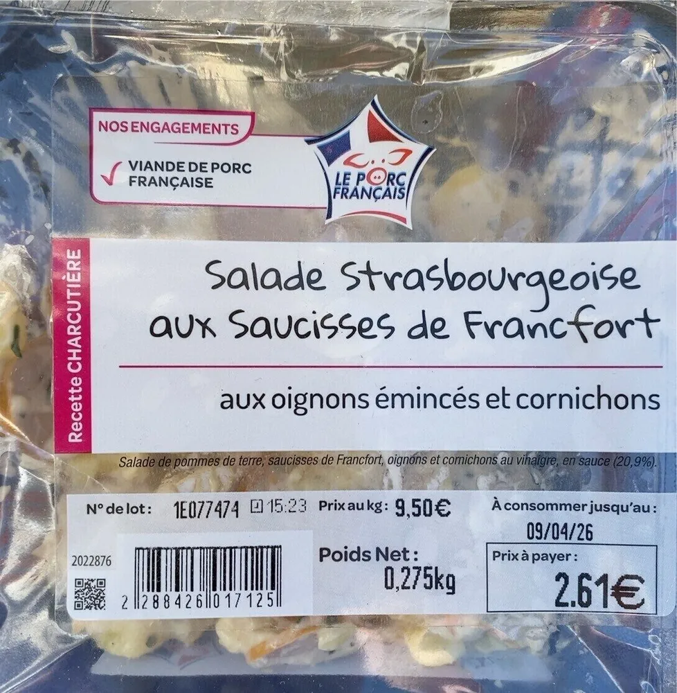 Dalade strasbourgeoise aux saucisses de Francfort