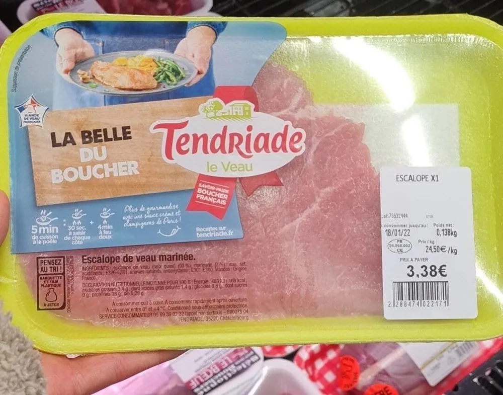 Escalope de veau marinée