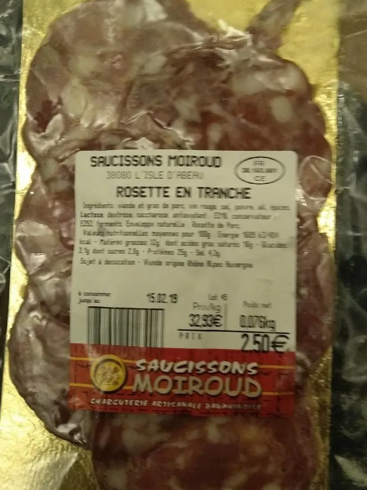 Saucisson rosette en tranche