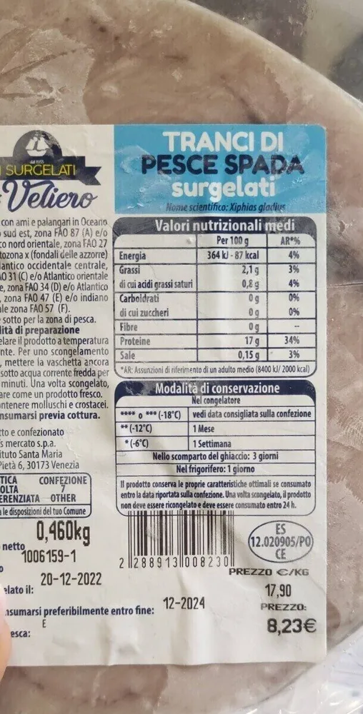Tranci di pesce spada