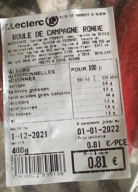Pain campagne