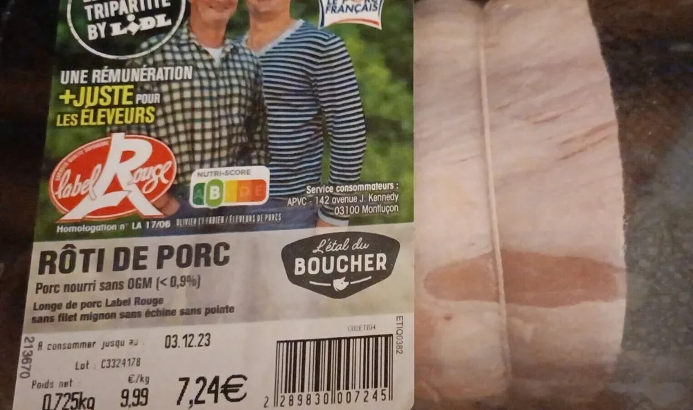 Rôti de porc label rouge lidl l'étal du boucher