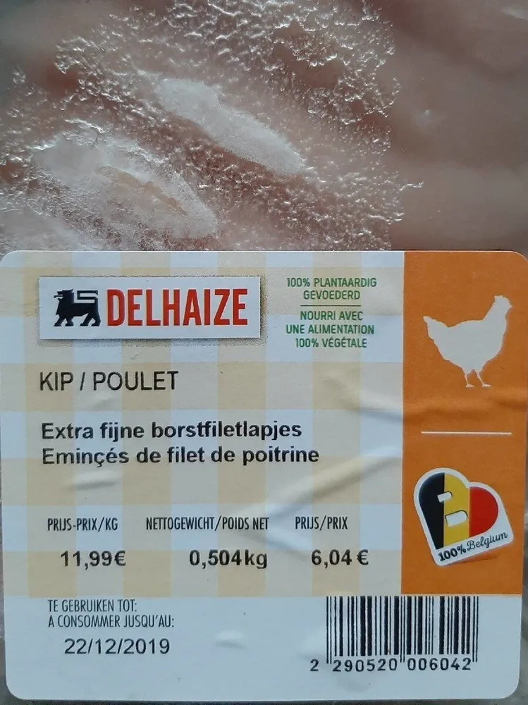 Émincés de filet de poitrine