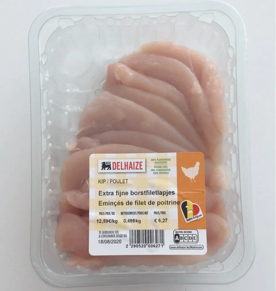 Emincés de filet de poitrine de poulet