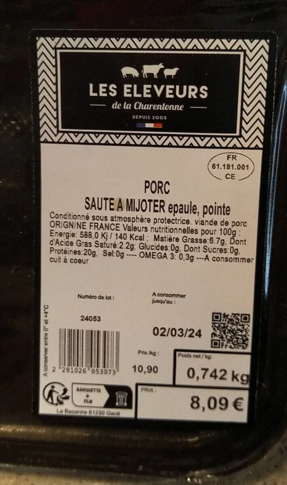 Sauté de porc