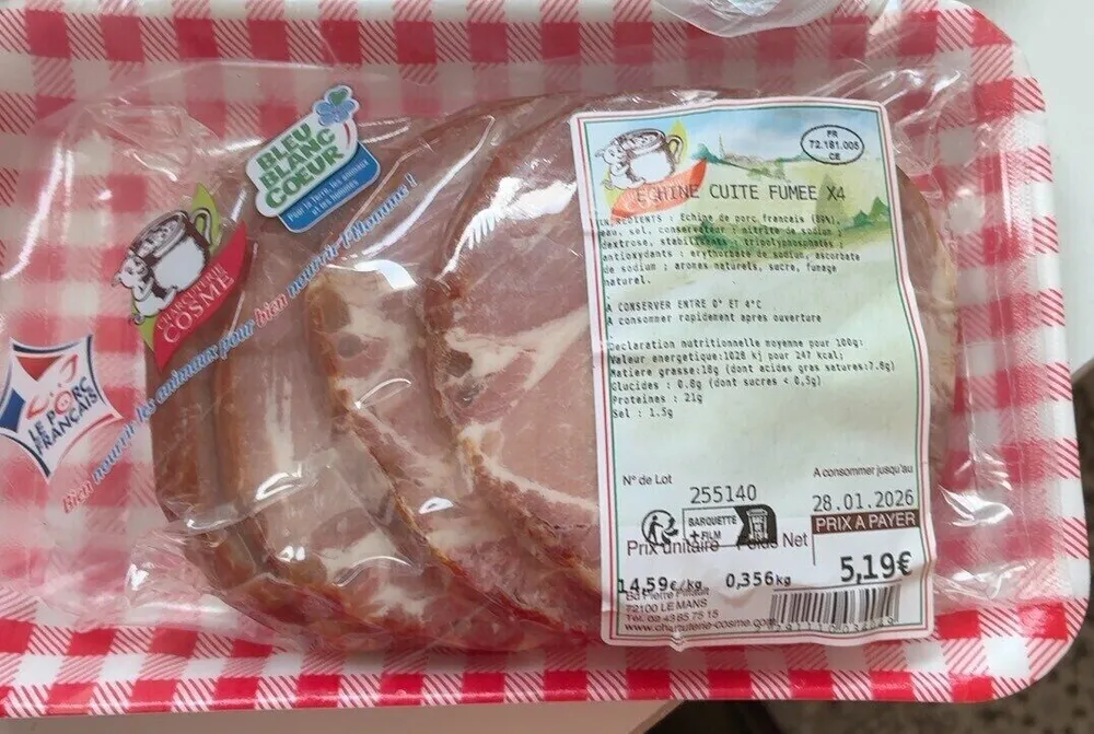 Echine cuite fumee