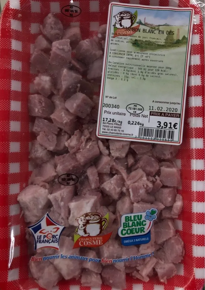 Jambon blanc en dés