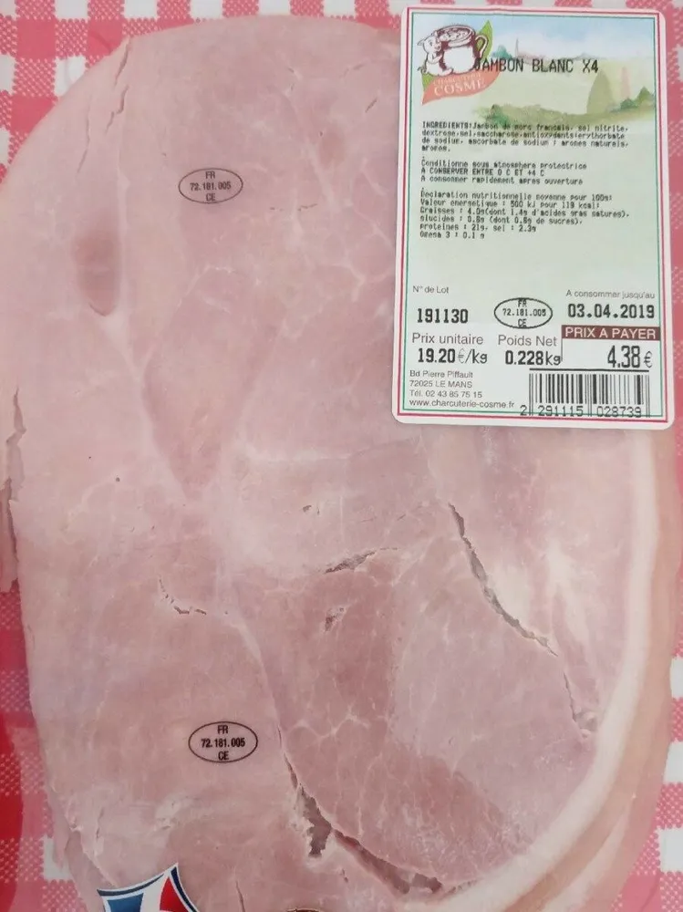 Jambon blanc x4