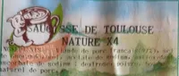 Saucisse de Toulouse nature x4