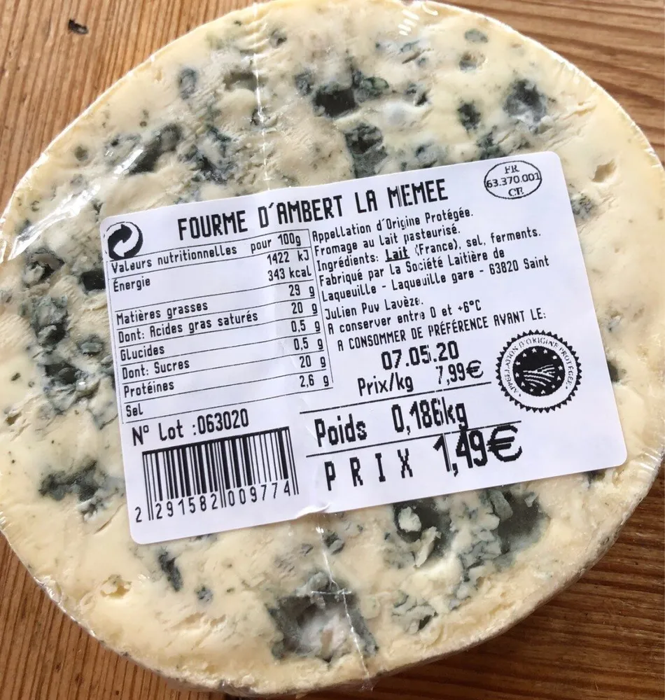 Fourme d'ambert la mémée