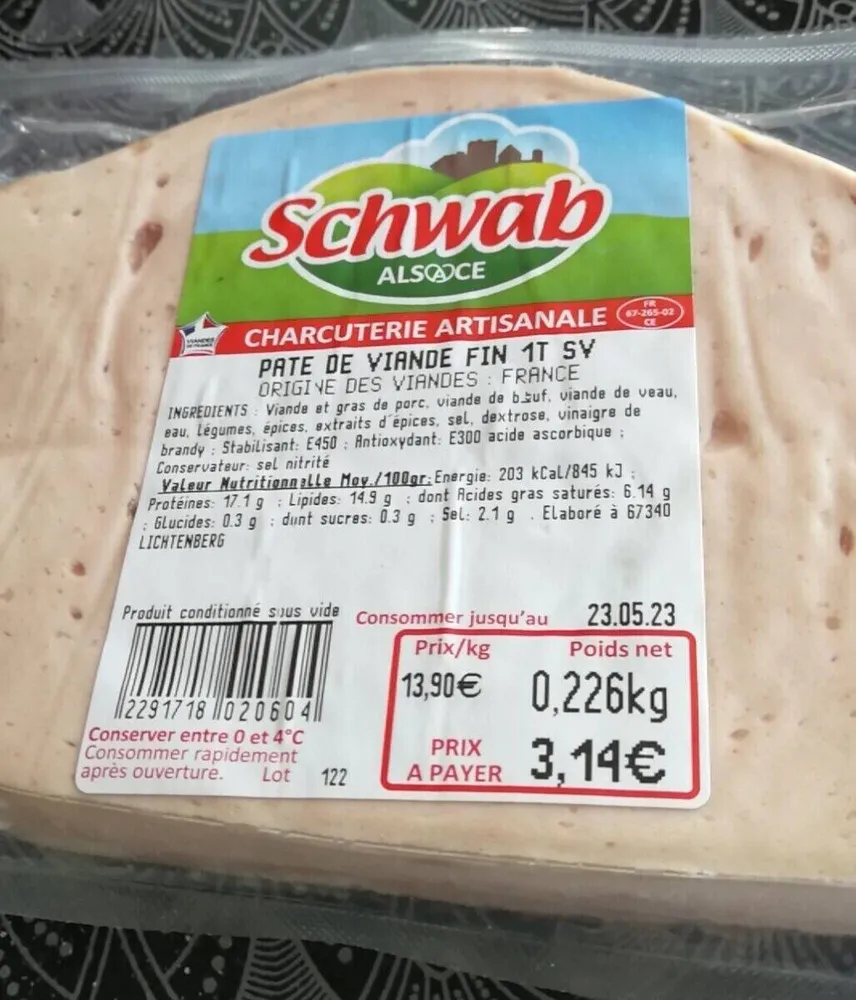 Paté de viande fin 1T SV