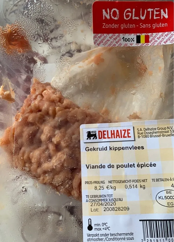 Viande de poulet épicée