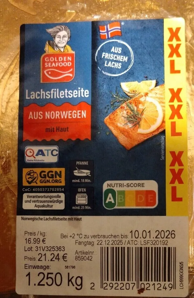 Lachsfiletseite aus Norwegen