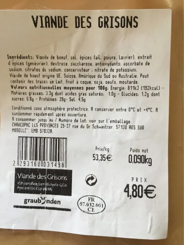 Viande de grisons