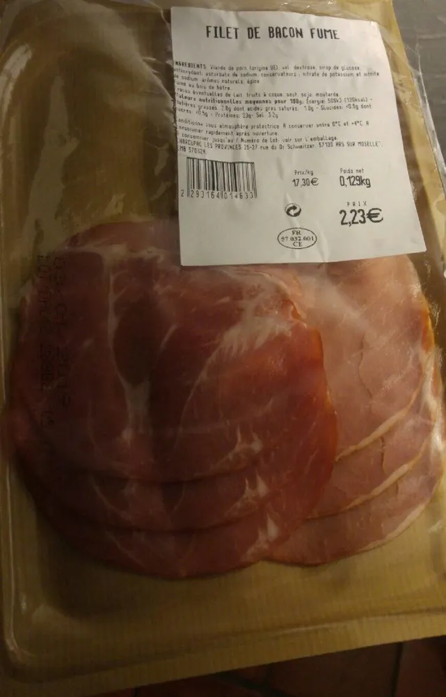 Filet de bacon fumé