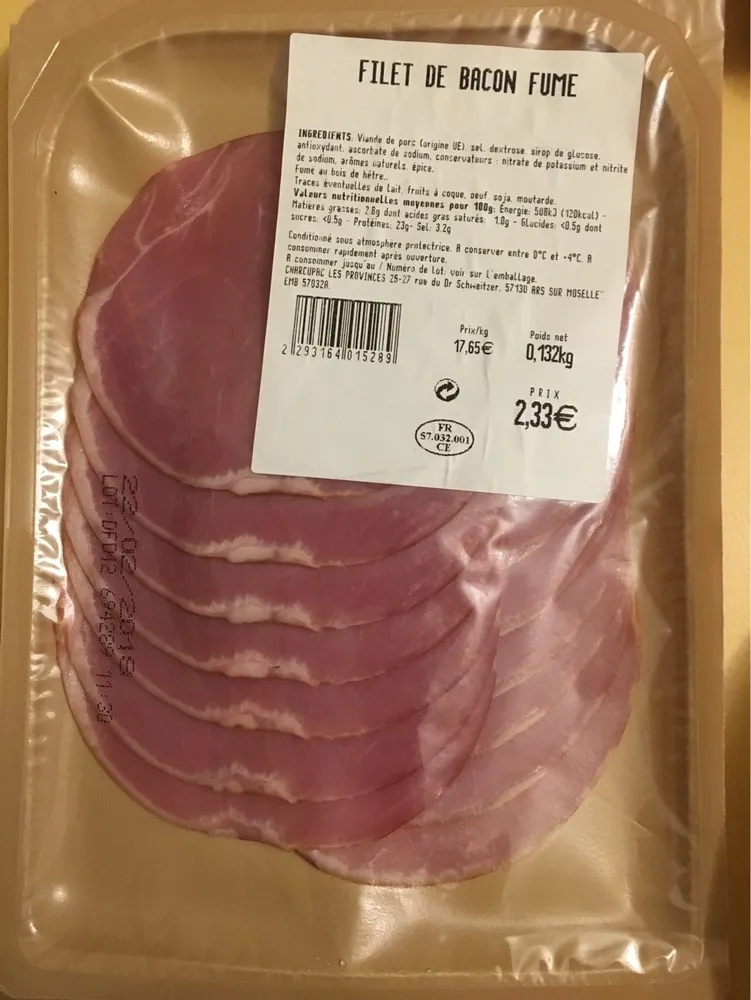 Filet de bacon fumé