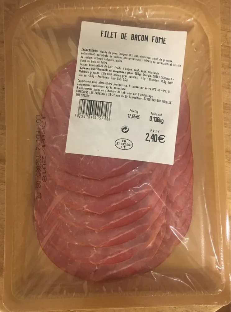 Filet de bacon fumé