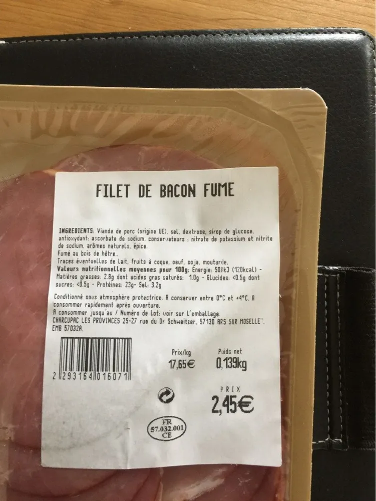 Filet de bacon fume