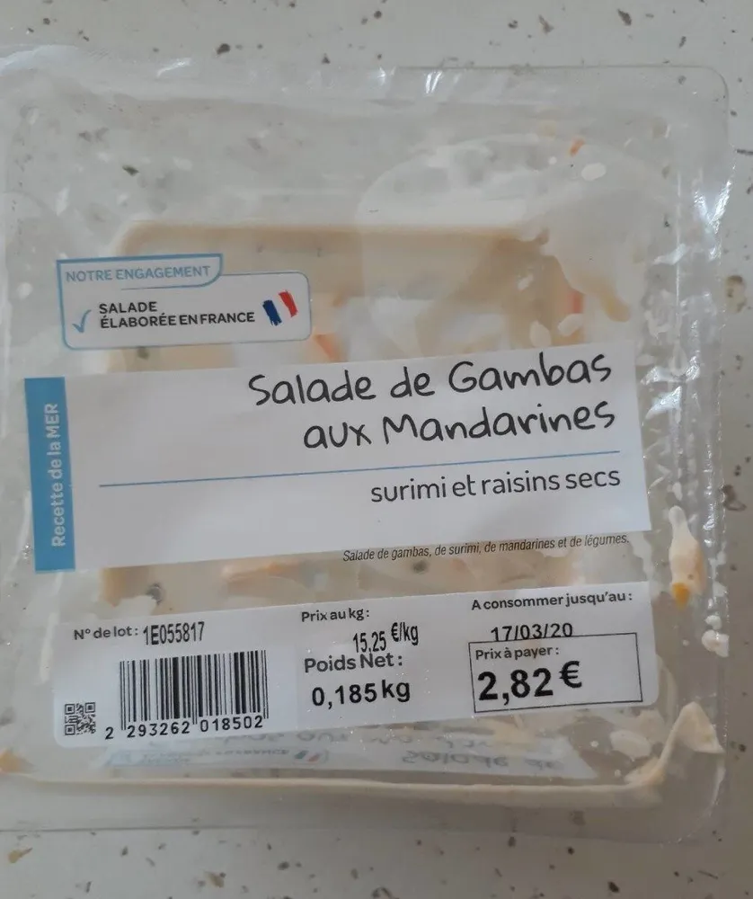 Salade de gambas aux mandarines
