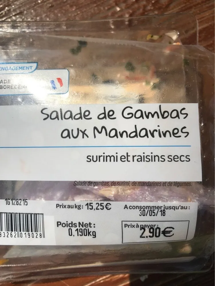 Salade de gambas aux mandarines