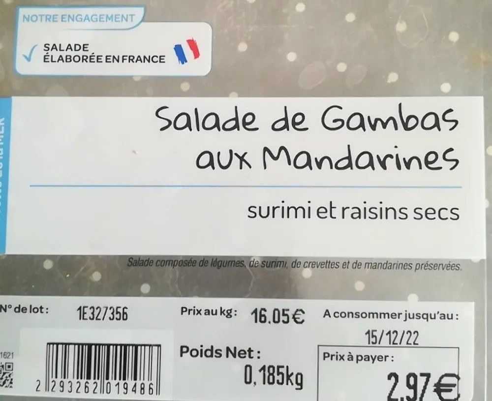 Salade de Gambas aux Mandarines