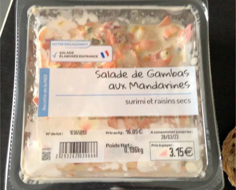 Salade de gambas aux mandarines