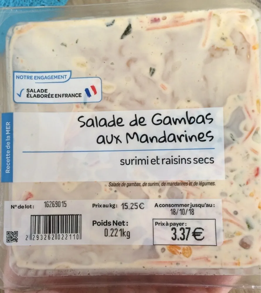 Salade gambas et mandarine