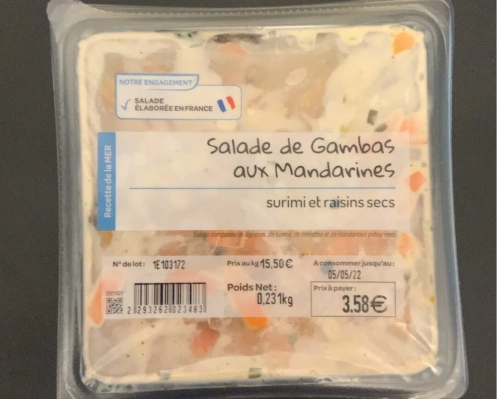 Salade de gambas aux mandarines