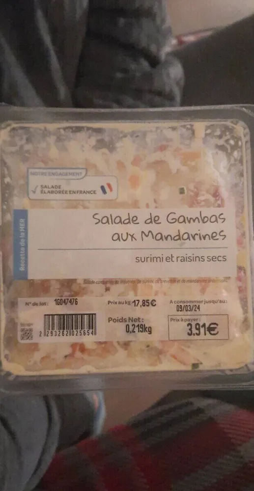 Salade de gambas aux mandarines
