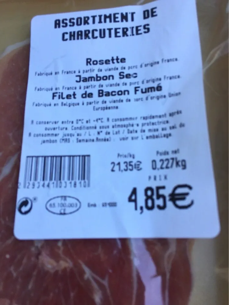 Assortiment de charcuteries
