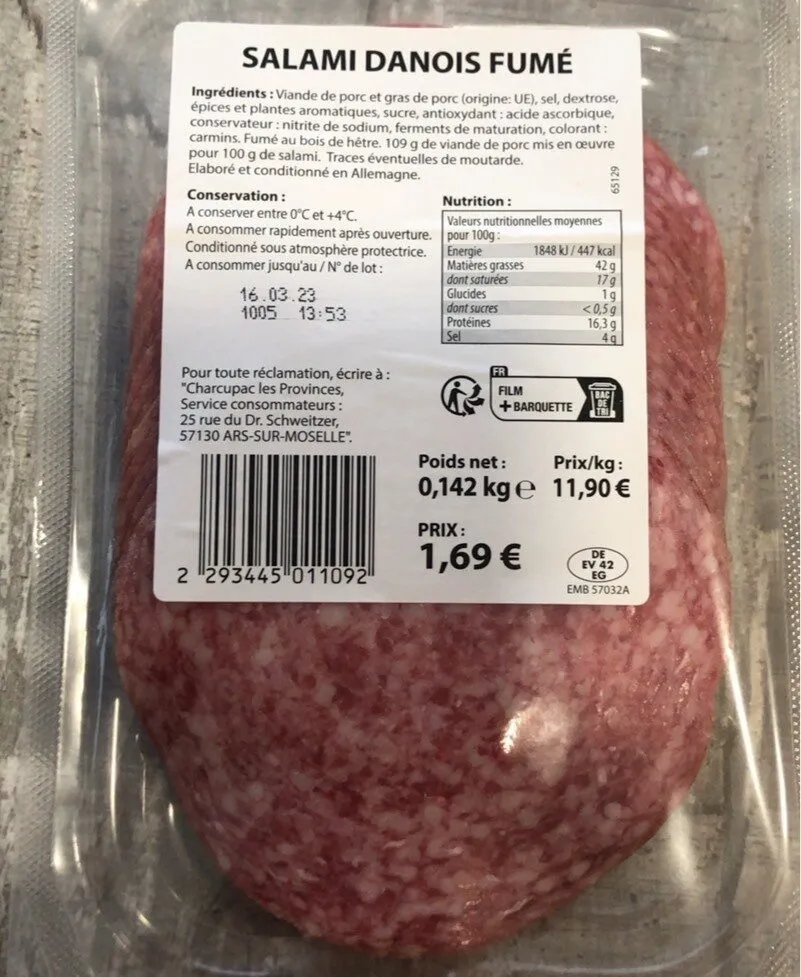 Salami danois fumé