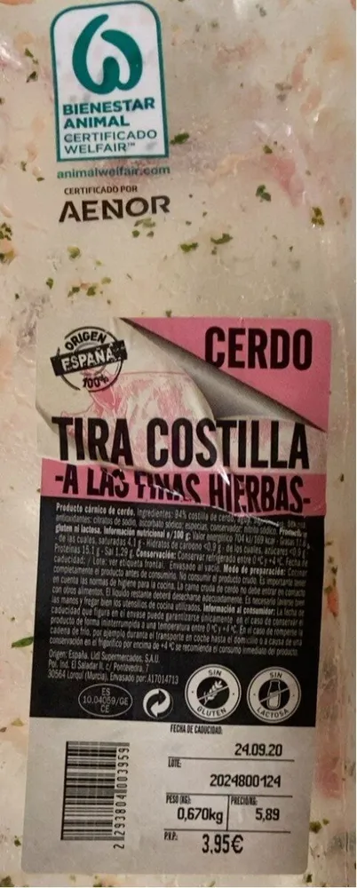 Tira Costilla Cerdo Fibas Hiervas
