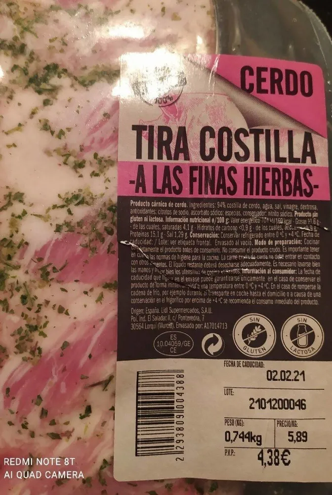 Tira costilla a las finas hierbas