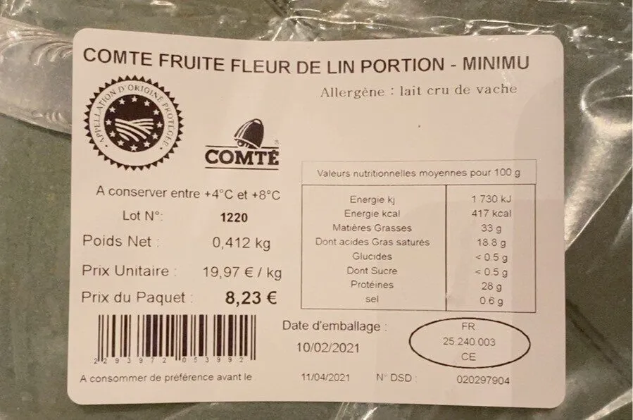 Comté fruité fleur de lin
