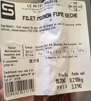 Filet mignon fumé séché