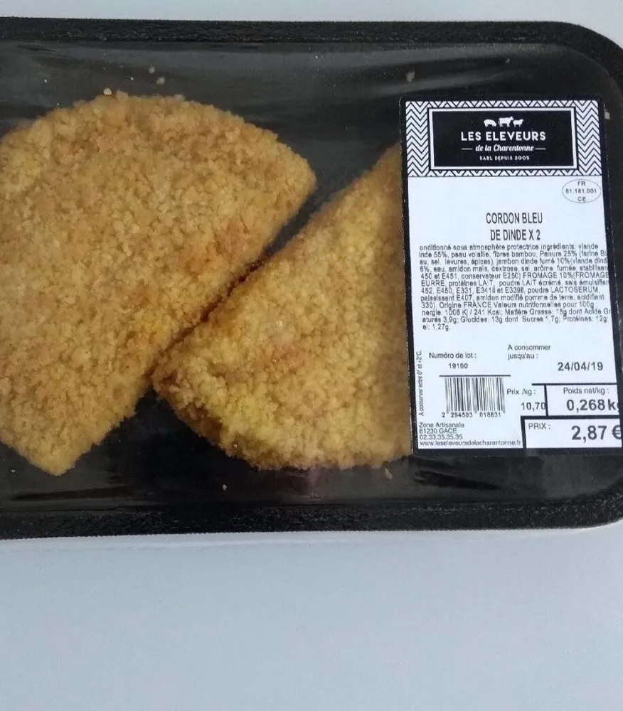 Cordon bleu de dinde x2