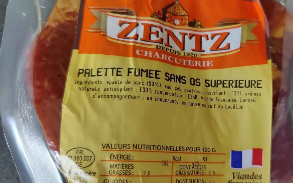 Palette fumée sans os supérieur