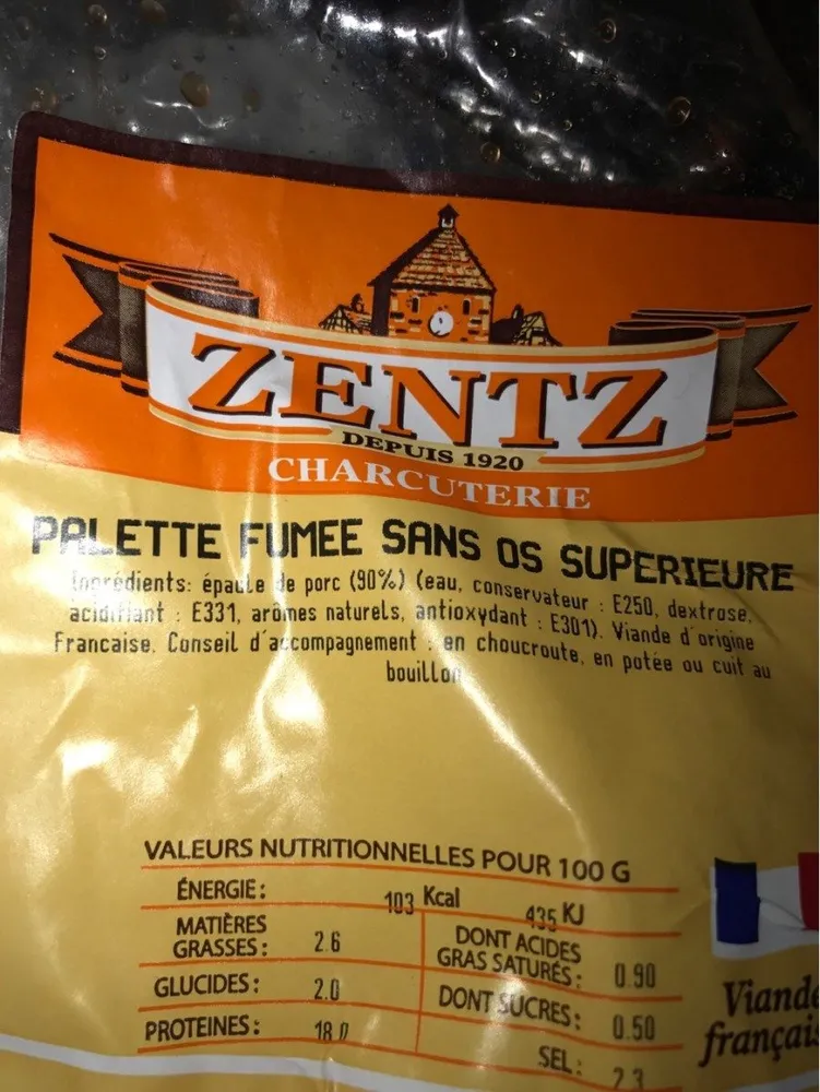 Palette fumée sans os superieure