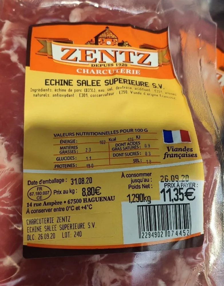 Échine Salée supérieur sous vide