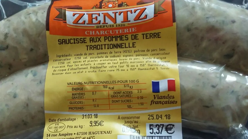 Saucisse aux pommes de terre