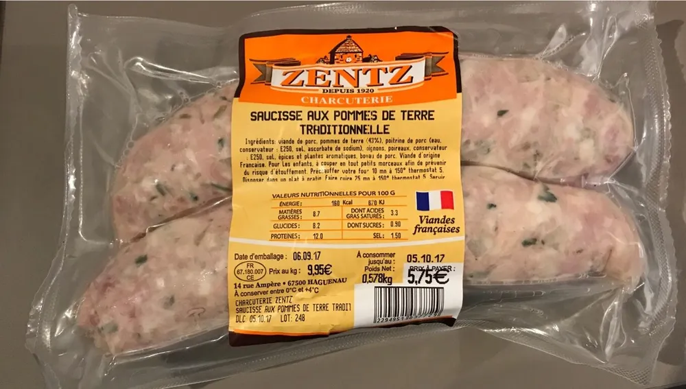 Saucisse aux pommes de terre traditionnelle