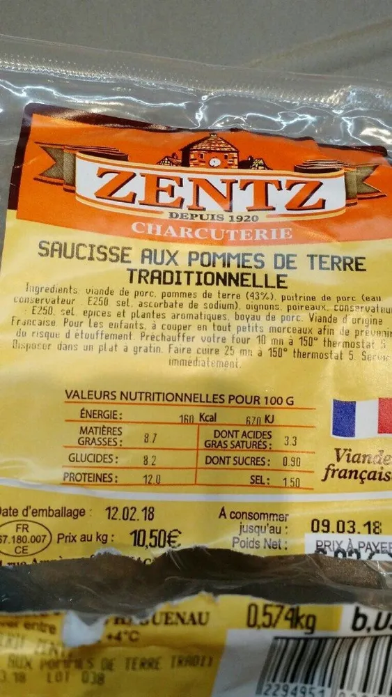 Saucisses aux pommes de terre