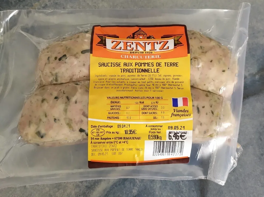 Saucisse aux pommes de terre traditionnelle