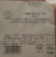 Jambon choix cuit fumé "délice"