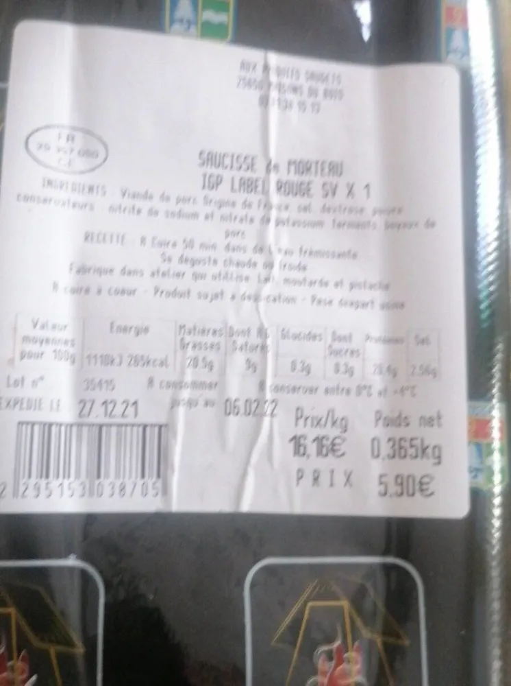 Saucisse Morteau