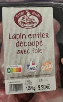 Lapin entier découpé avec foie